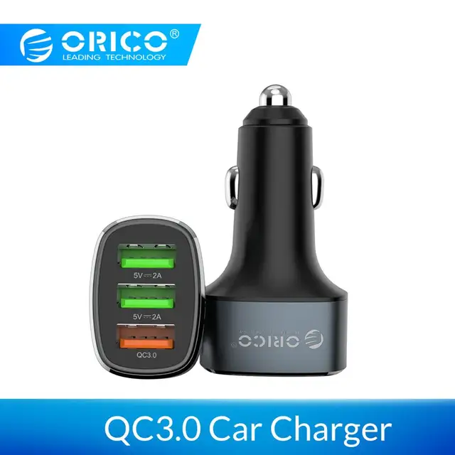ORICO 38 W три Порты usb Quick Charge QC 3,0 Автомобиля Зарядное устройство для iphone 8 Plus samsung s8 Зарядное устройство мобильного телефона быстрый автомобиль-Зарядное устройство