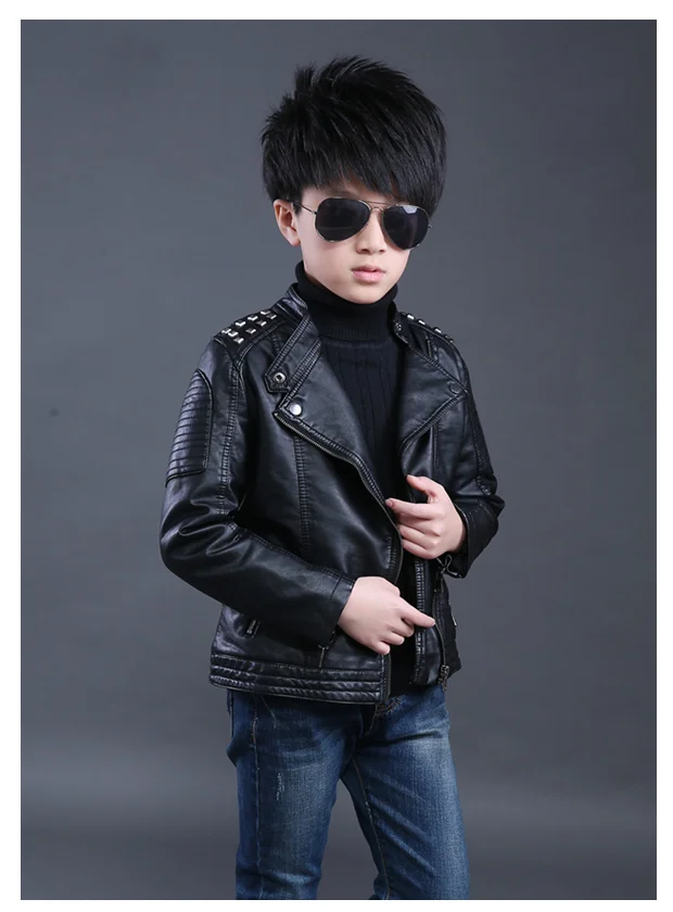 Новая верхняя одежда для мальчиков; модные кожаные куртки и пальто для мальчиков; Jongens Jas; детская куртка; 6CT103