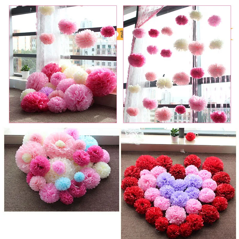 paper pompom flower wedding party decoration peony artificial flower (39)