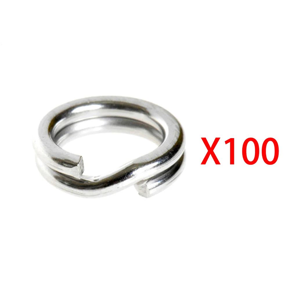 

100Pcs Fishing Solid Stainless Steel Snap Split Ring Lure Tackle