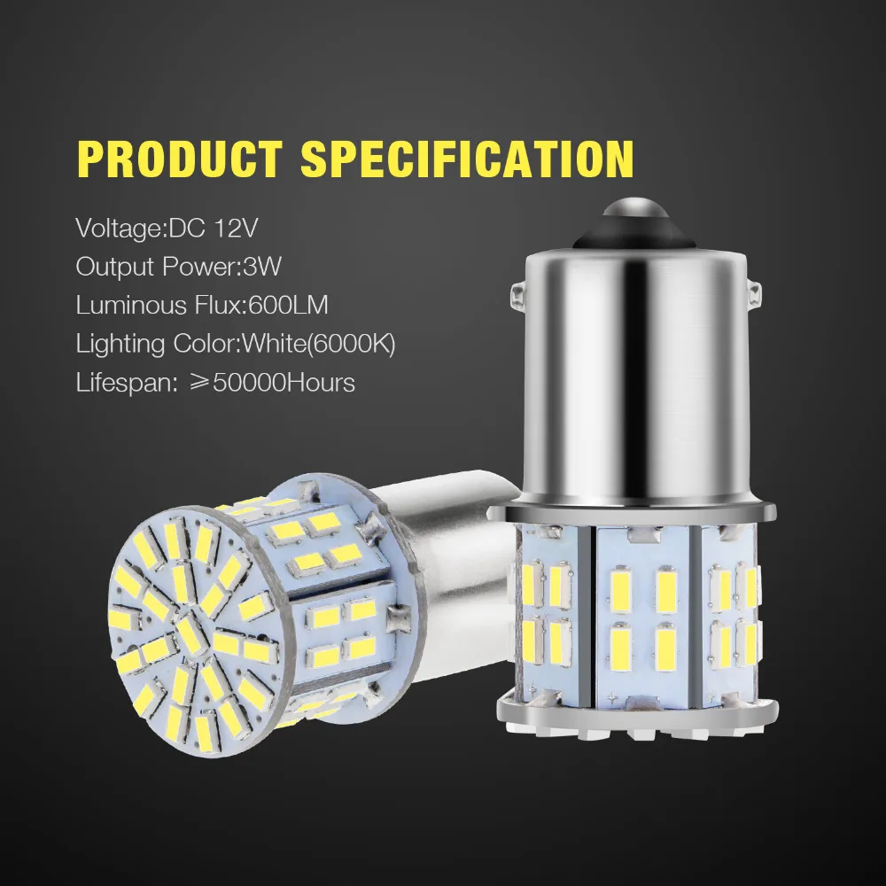 Ультра яркий BA15S 1156 P21W 50SMD 1206 12V 3014 50 Led SMD автомобильный тормозной светильник