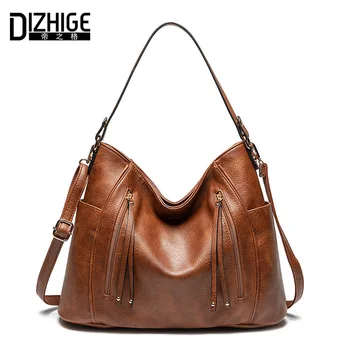 

DIZHIGE Brand Soft PU Leather Women Handbags Big Capacity Shoulder Bags High Quality Designer Ladies Hand Bags Women 2019