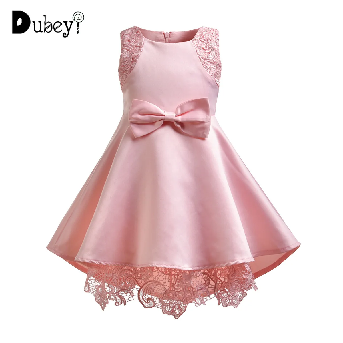 

Little Mermaid Girls Party Dress Lace Bow Princess Dress for Flower Girl Elegant Toddler Girl Clothing Festive Dress for Girls