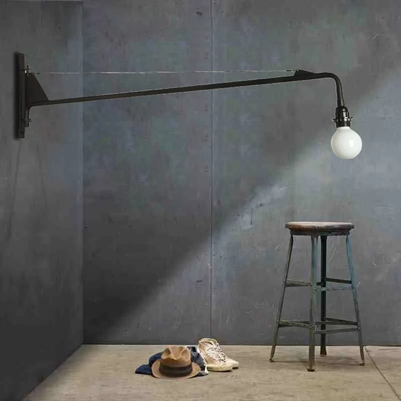 

Nordic Jean Prouve Dining Room Wall Lamp Retro Long Arm Design Resturant Bar Decorative Lights With Led Bulbs Free Shipping