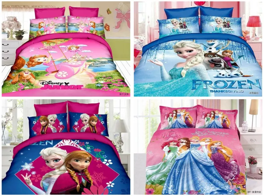 Frozen Elsa and Anna Princess bedding set twin size bed sheets duvet covers for girls room single bedspread coverlets 3d hotsale