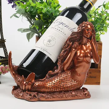 

Beautiful luxury mermaid wine rack natural environmental protection wine rack wear-resistant resin glass rack wine rack