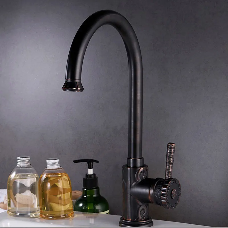 

New all copper European Antique Black kitchen dish basin faucet table basin faucet