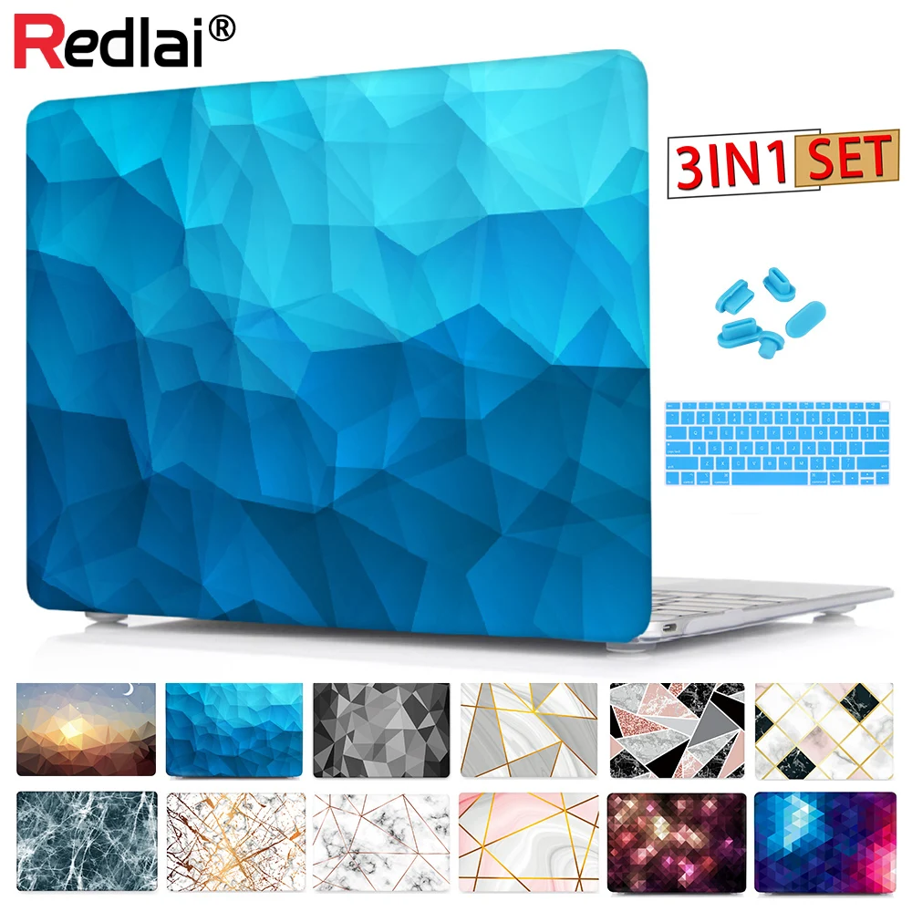 Твердый чехол Redlai геометрической формы для нового Macbook Air 13 дюймов A2337 A2179 A1932 Pro 15 16
