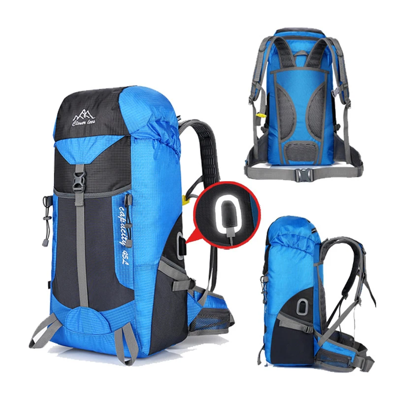 HIGHSEE الظهر حقيبة ظهر رياضية في الهواء الطلق 45l USB حقائب التخييم السفر حقائب ظهر للجري الرجال للماء في الهواء الطلق المشي كيس التسلق