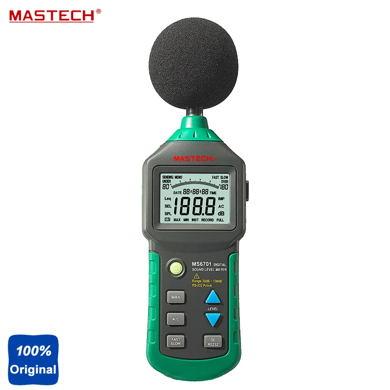 Цифровой мультиметр электрический тестер измеритель уровня звука 30 дБ~ 130 дБ Mastech MS6701