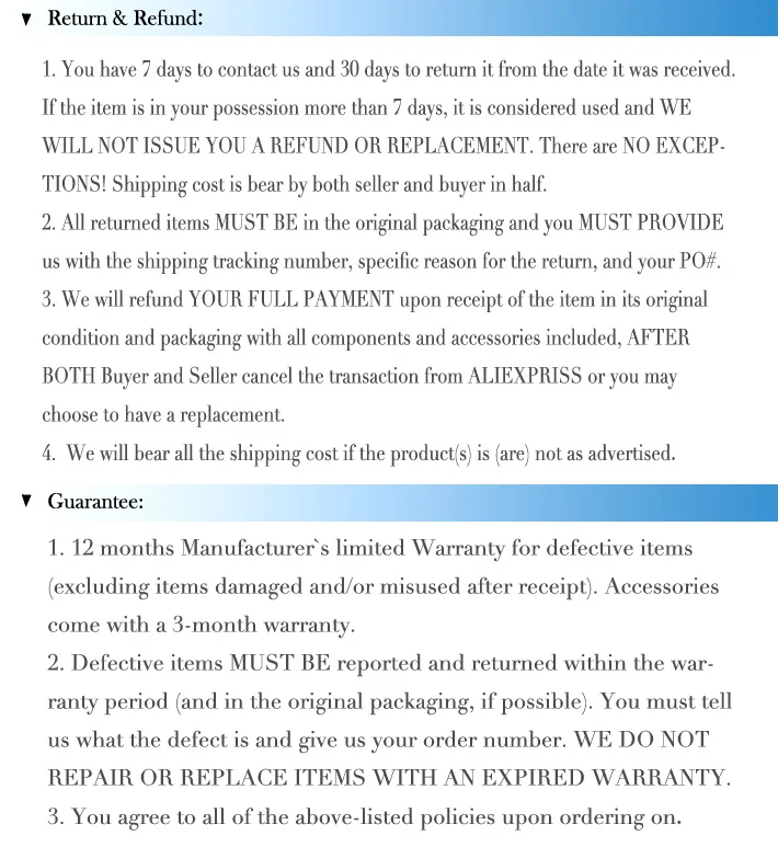 reture&guarantee