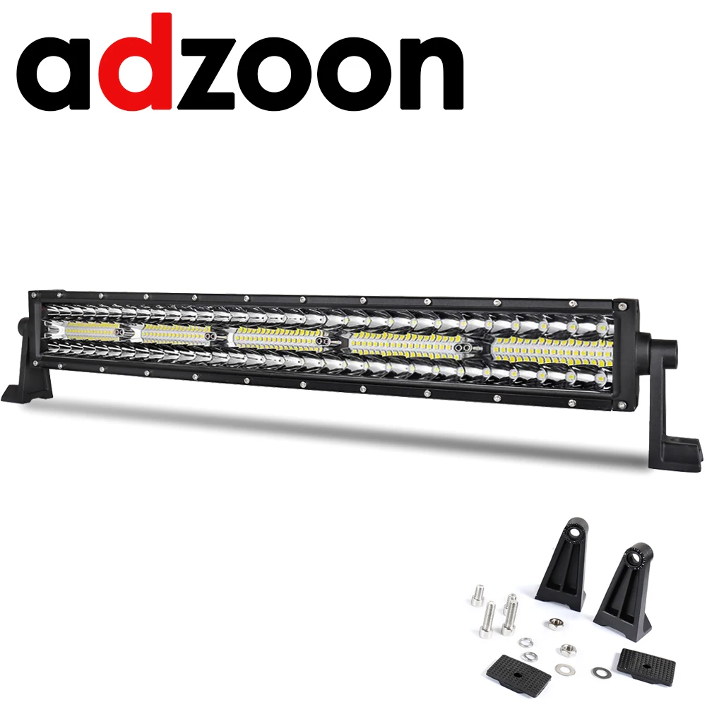 

ADZOON 23 inch Off Road LED Light Bar 7D 300W Combo Flood Spot Beam Led Bar 12V 24V for Car Trucks Jeep UAZ ATV Work Bar Light