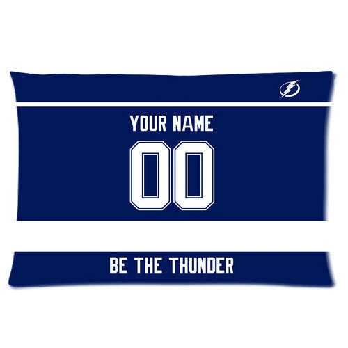 

New Custom Tampa Bay Lightning Hockey Pillowcase Pillow Case Cover with Your Name and Numbers Personalized Gift 20x30 Two Sides