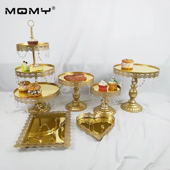 

Gold Mirror wedding cake stand Metal cupcake stand for Birthday Parties