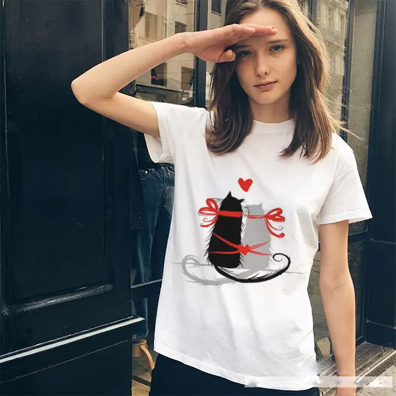 الكورية نمط مضحك Kawaii القط طباعة المرأة التي شيرت عارضة قصيرة الأكمام التي شيرت س الرقبة لسيدة فتاة أعلى المحملة محب نعرفكم المتناثرة الكورية نمط مضحك Kawaii القط طباعة المرأة التي شيرت عارضة قصيرة الأكمام التي شيرت س الرقبة لسيدة فتاة أعلى المحملة محب نعرفكم المتناثرة