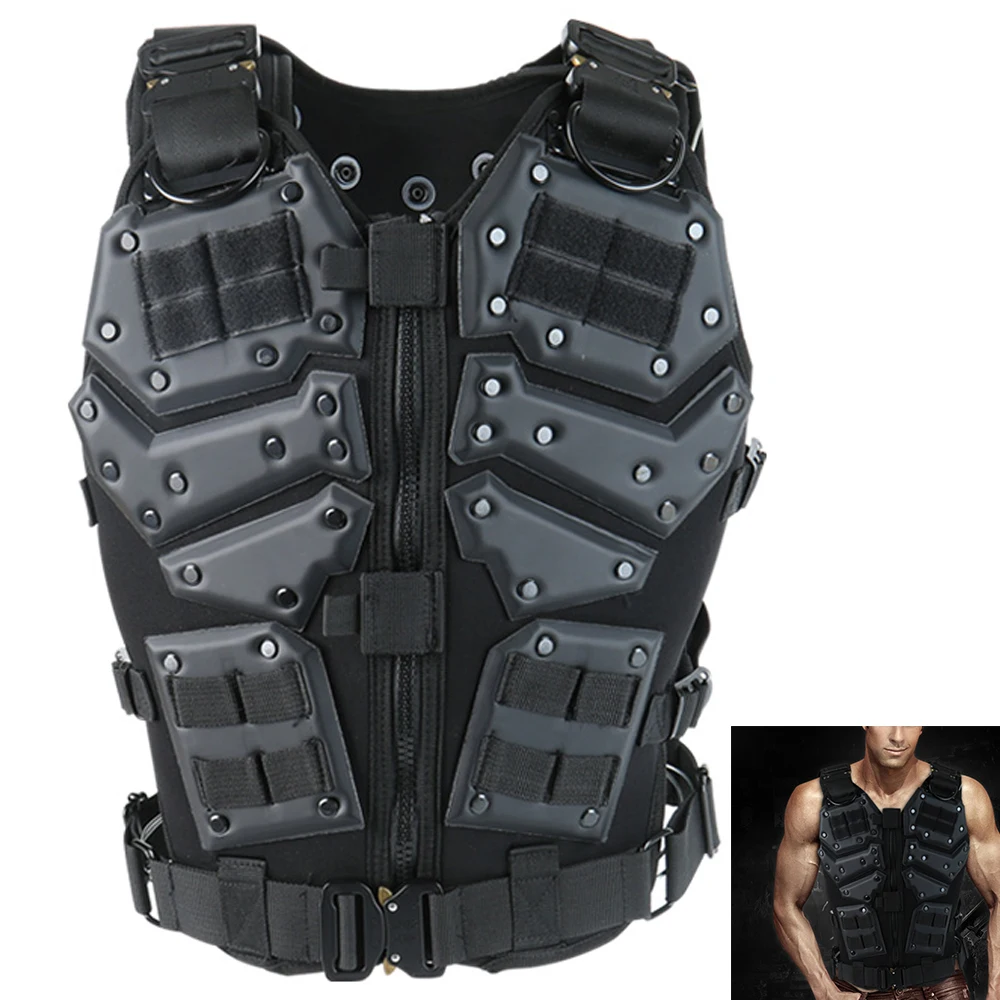 

ActionUnion Airsoft Tactical Vest Military Costume Molle Chest Protectors Gilet Paintball CS Field Combat Training Adjustable