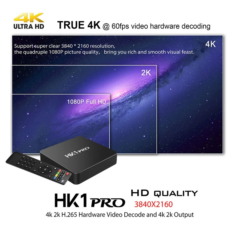 HK1 PRO Smart tv BOX Android 8,1 S905X2 LPDDR4 4+ 64 Гб 2,4 ГГц и 5 ГГц Wifi Bluetooth 4K 3D медиаплей приставка Stem Assistent