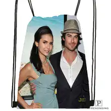 Пользовательские Ян-Сомерхолдер-Lost-Reunion@ 02-Drawstring сумка-рюкзак милый рюкзак дети сумка(черный назад) 31x40 см#180611-03-102