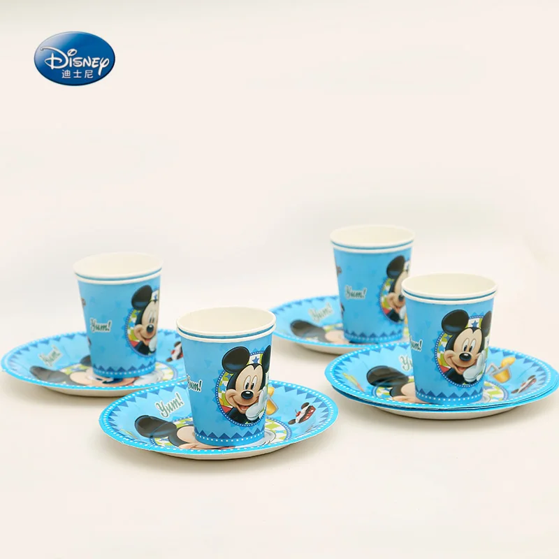 Disney Mickey mouse High quality Disposable Tableware Set 12pcs/lot