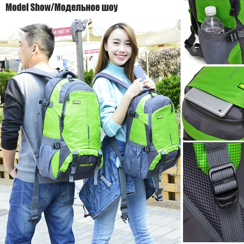 Hot 45L waterproof Ourdoor Backpack Sports Rucksack Hiking Climbing Camping Hiking Knapsack Packsack Bags for Men Women