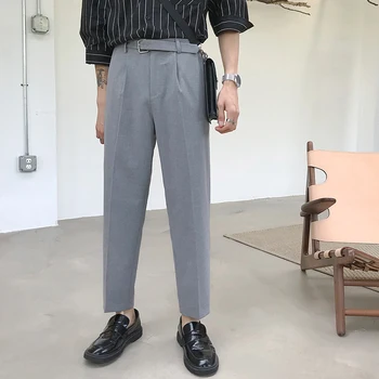 

Men Fashion Casual Straight Pants Male Vintage Suit Pant Streetwear Hip Hop Trousers