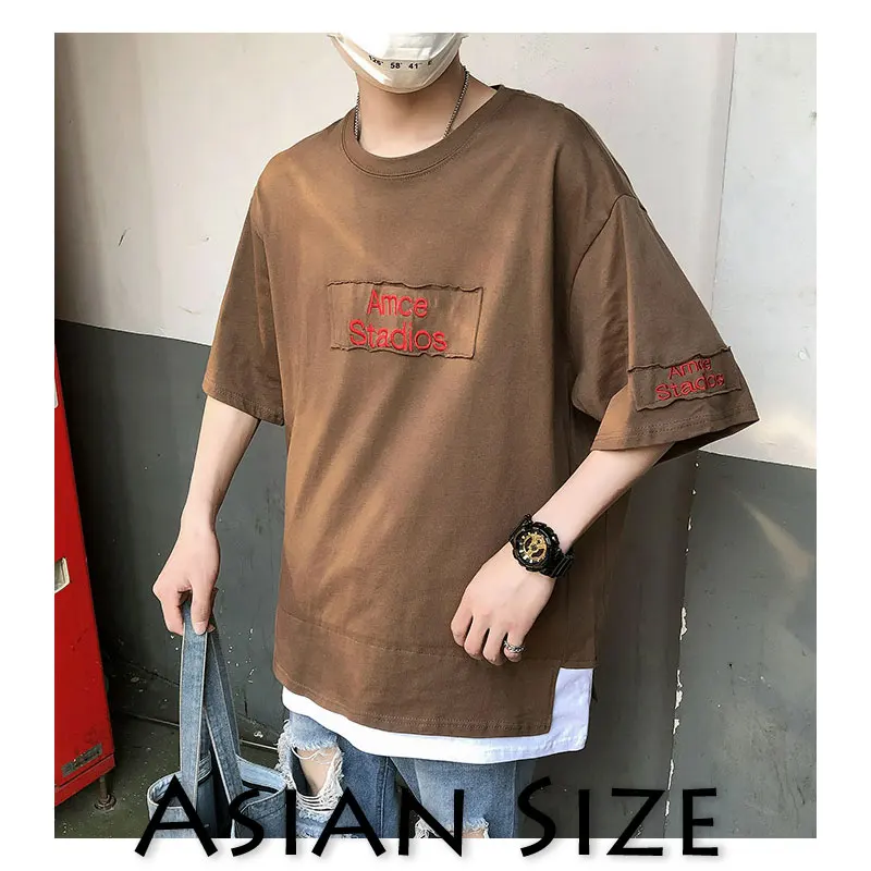 Privathinker Harajuku футболка Homme яркое негабаритное футболка для мужчин летняя Японская уличная футболка повседневные хлопковые футболки - Цвет: Coffee(Asian Size)