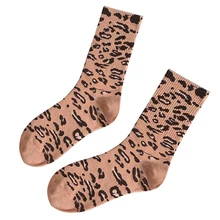 Носки с леопардовым принтом женские носки из смешанного хлопка г. Осенне-зимние теплые чулочно-носочные изделия, модные красивые носки для девочек, носки для скейтеров