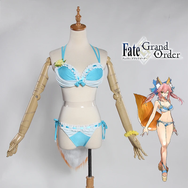 Аниме! Fate/EXTELLA Tamamo no Mae купальник красивая форма карнавальный костюм летний