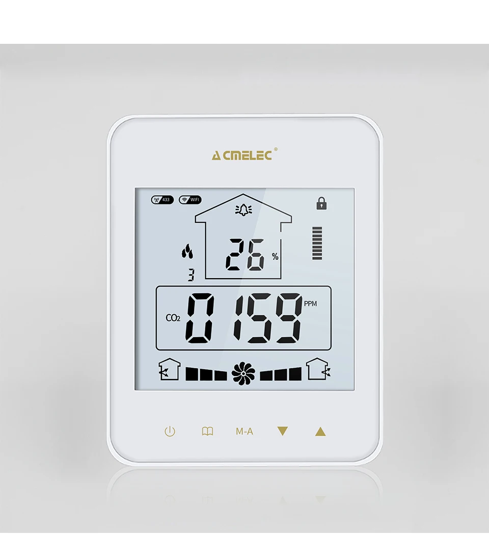 AE-96-XF сенсорная кнопка lcd программируемая Крытая система свежего воздуха wifi управление Лер приложение управление