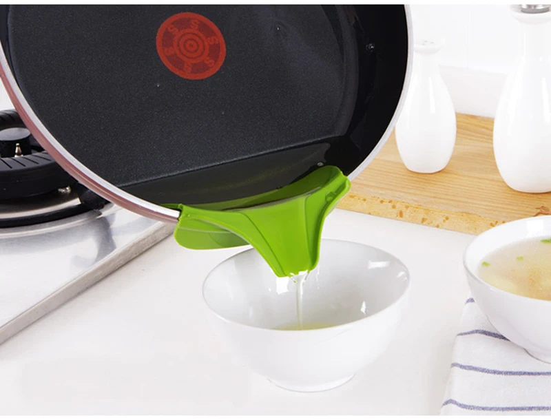 TUUTH Creative Silicone Funnel Gadgets Pots and Pans Kitchen Utensils To Spills Deflector Kitchen Cooking Tools B3