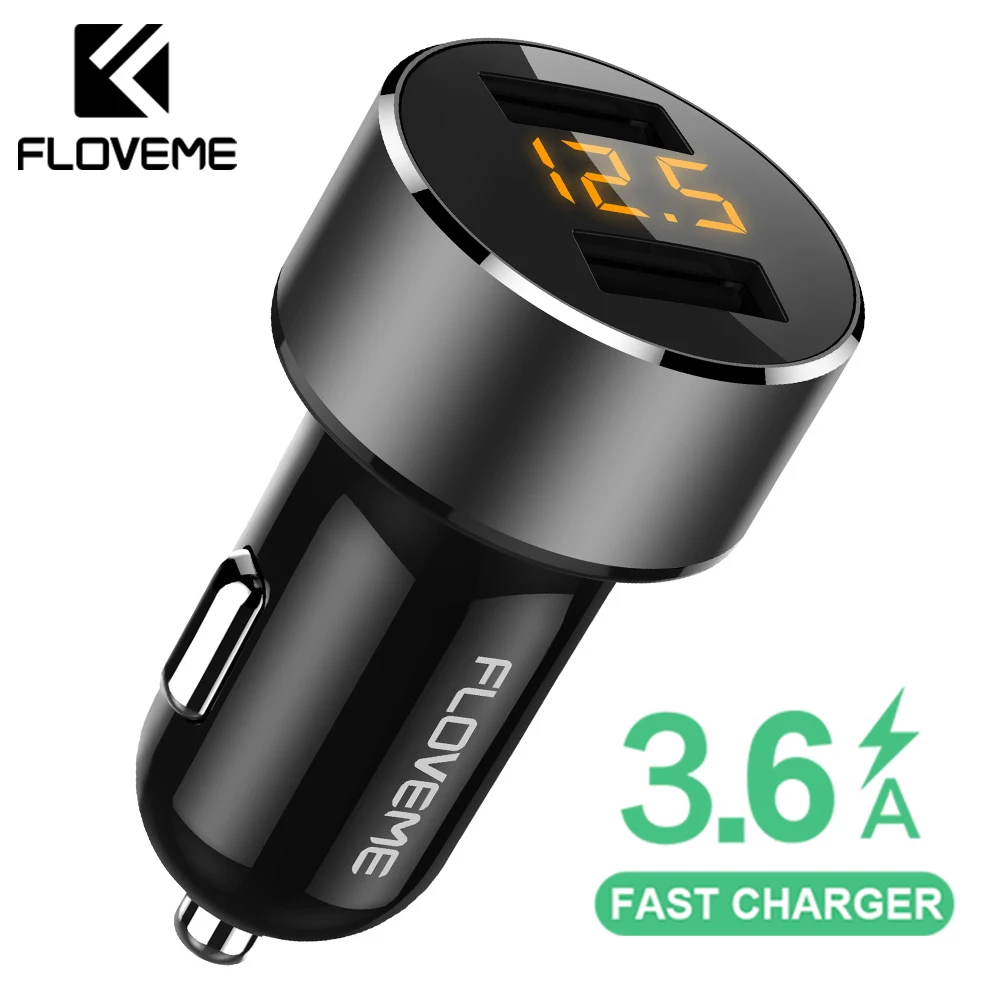 FLOVEME 3.6A двойной зарядное устройство USB с светодиодный дисплеем Универсальный