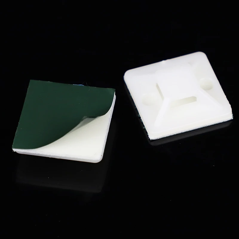 Plastic Self Adhesive Cable Tie Mount Base Holder 100Pcs cable tie mount