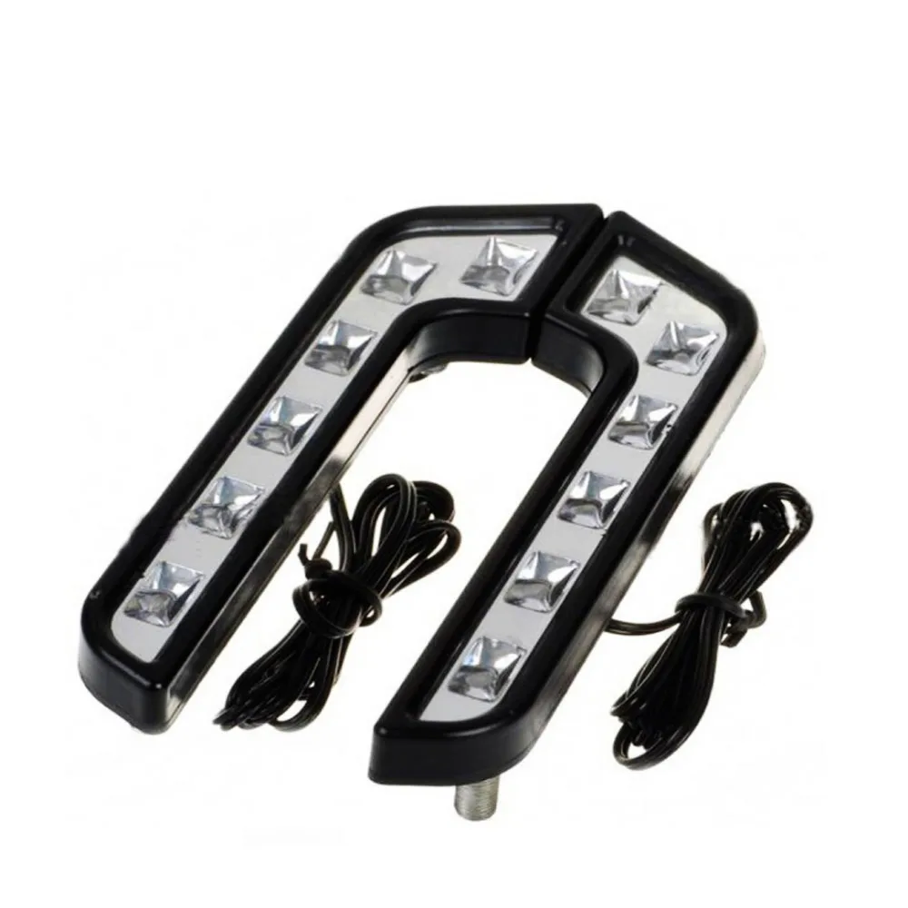 2PCS DRL Daytime Running Light Driving Lamp Universal Car Auto Fog Light Source 12V White 6 LED For Car Accessories