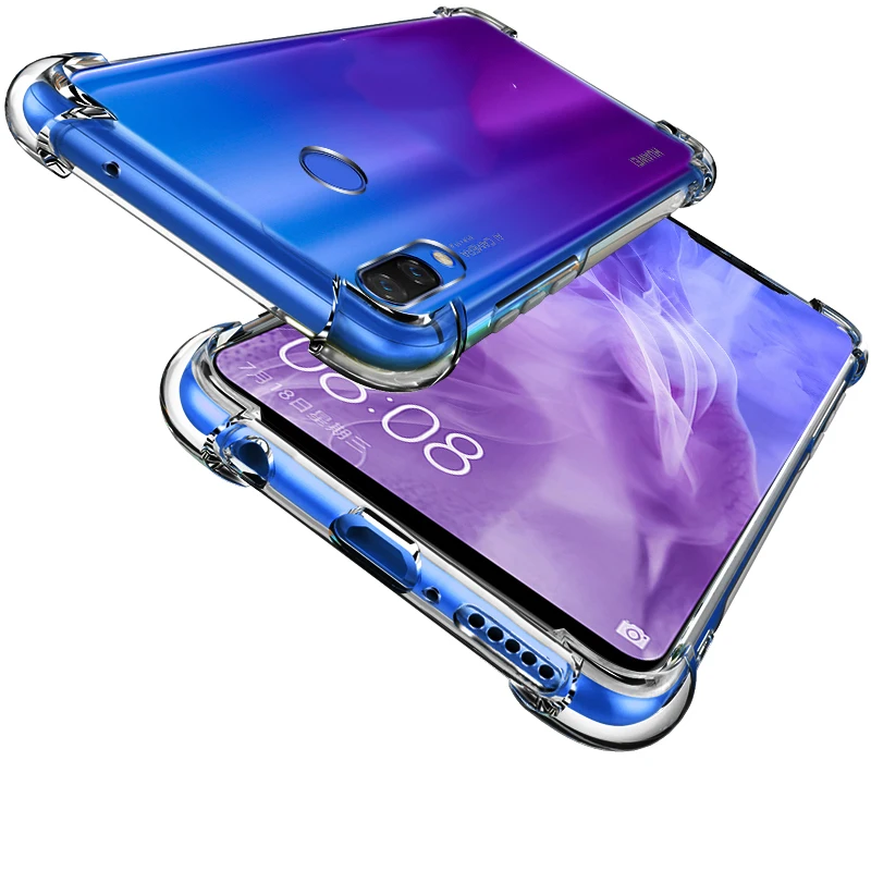 

Case For huawei p20 lite nova 3e Transparent TPU silicone cover 4 corner bumper shockproof case