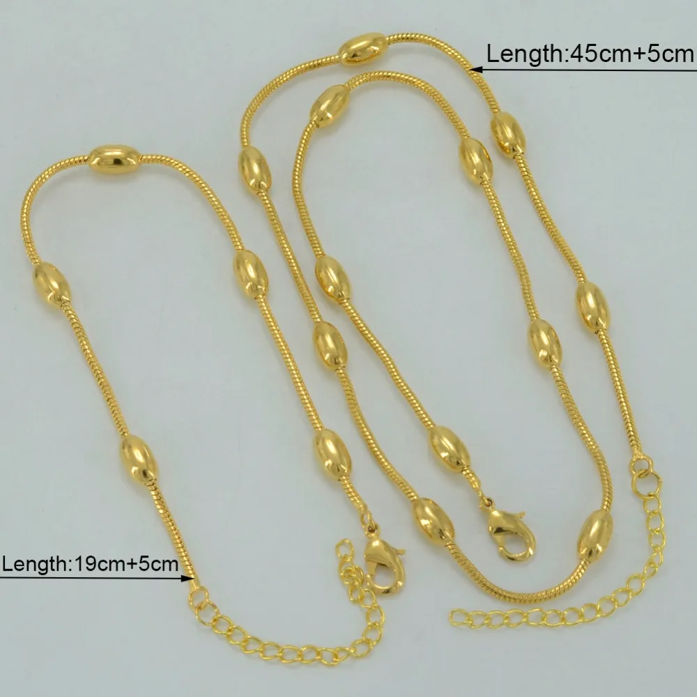 Anniyo ожерелье браслет наборы для женщин золотой цвет и медь украшения Африки ожерелья в арабском стиле Эфиопский набор цепи#053506