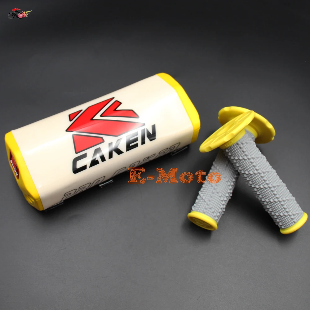 

New PRO CAKEN Handlebar Fat Bar Pad + Protector Gel Rubber Hand Grips Donuts MX Racing Dirt Pit Bike E-Moto