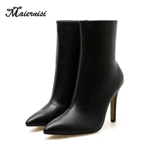 MAIERNISI New Autumn Winter Women Boots Heels Warm Plush PU Leather Boots High Quality Knee High Boots Plus Size Sexy Boots MAIERNISI New Autumn Winter Women Boots Heels Warm Plush PU Leather Boots High Quality Knee High Boots Plus Size Sexy Boots