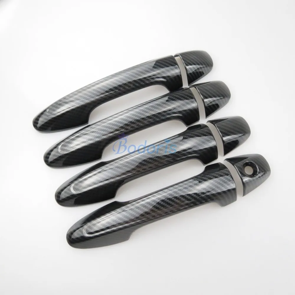 

Chrome Car Styling Carbon Fiber Door Handle Cover Overlay Trim Panel Frame Kit 2015 2016 2017 For Toyota Hilux Revo Accessories