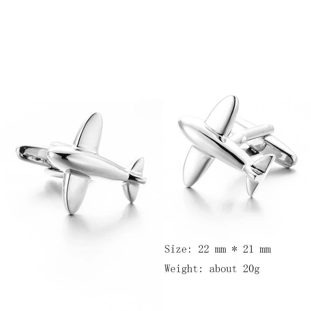 CHUKUI Silver Color Airplane Copper Material Cufflinks Men's Business Shirt Accessories Wholesale  (3)