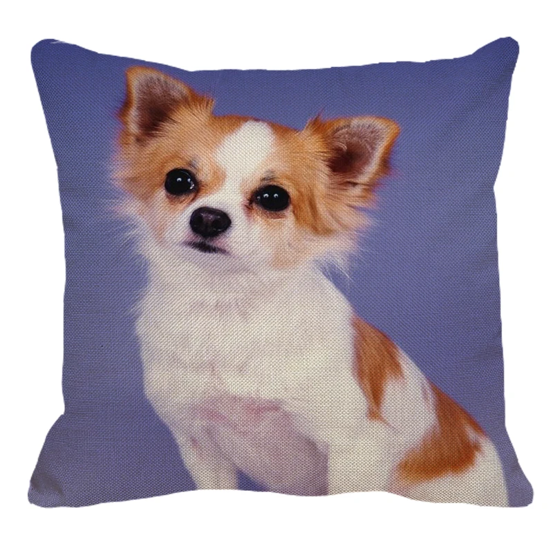 XUNYU Милая льняная наволочка с изображением папильона, наволочка для дивана, квадратная наволочка для подушки с изображением собаки, наволочка AC101