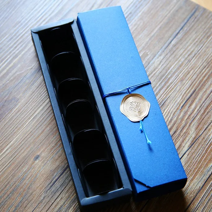 Синий шоколад Коробки шоколад Бумага коробка подарок ко Дню Святого Валентина Рождество День рождения поставки ювелирных изделий Подарочная упаковка 10 компл./лот - Цвет: 6 grains of chocolat