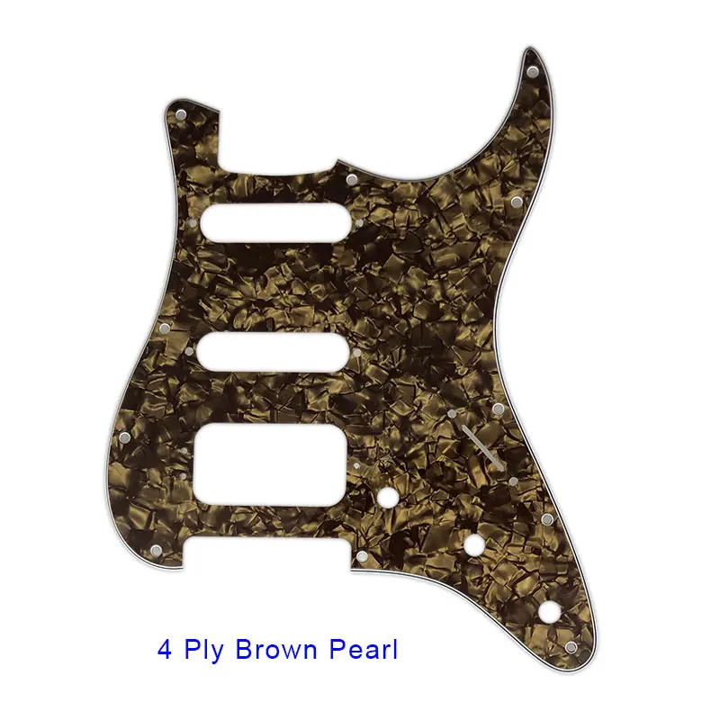 Pleroo гитара pickguards костюм для 11 винтовых отверстий США и мексиканский Stratocaster люкс хамбакер гитара из высокопрочной стали царапины пластины - Цвет: 4 ply brown pearl