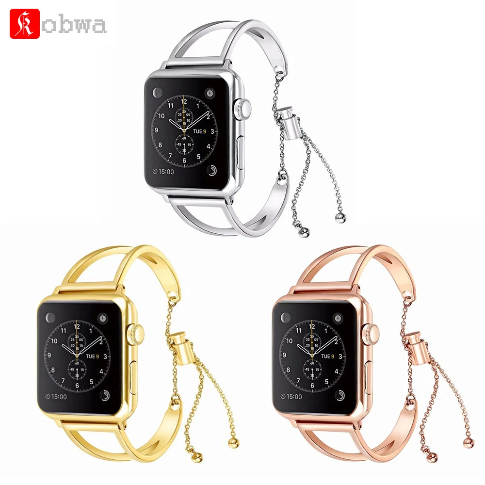 

Kobwa Women watch band For Apple Watch bands 38mm 42mm fashion Stainless Steel bracelet strap for iWatch Series 1 2 3