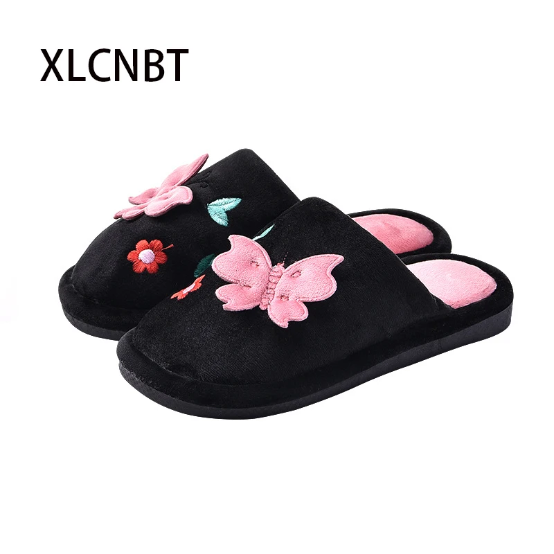 Buy Cotton slippers female beautiful flower butterfly