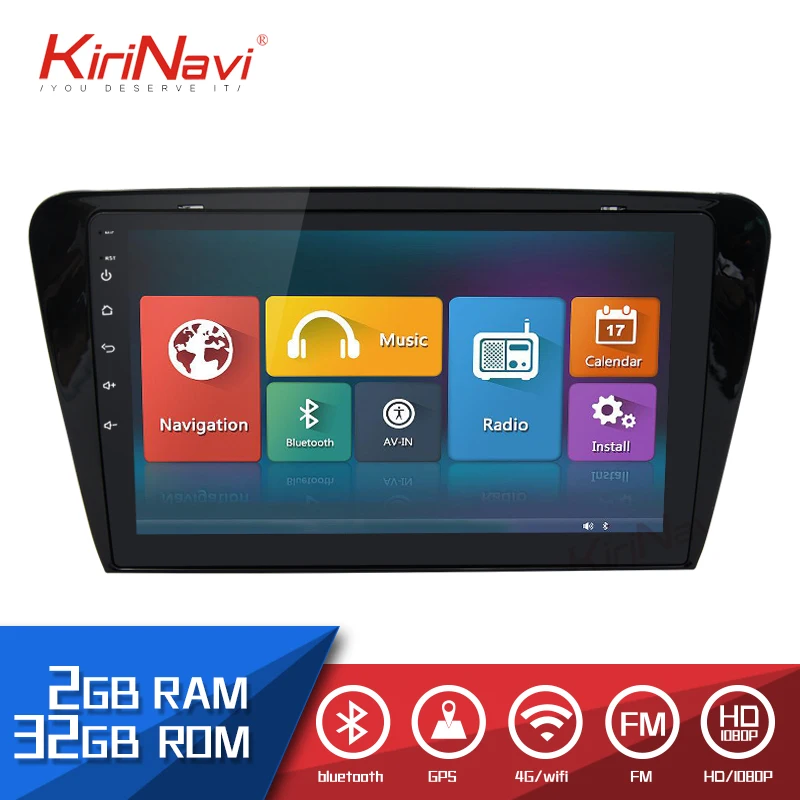 

KiriNavi Touch Screen Tesla Style 10" Android Car Radio For Skoda Octavia 2014-2018 Multimedia GPS Navigation Player WIFI