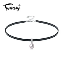 Ожерелье из жемчуга FENASY, натуральный белый жемчуг, ожерелье-цепочка, ожерелье из бисера, колье, свадебное украшение