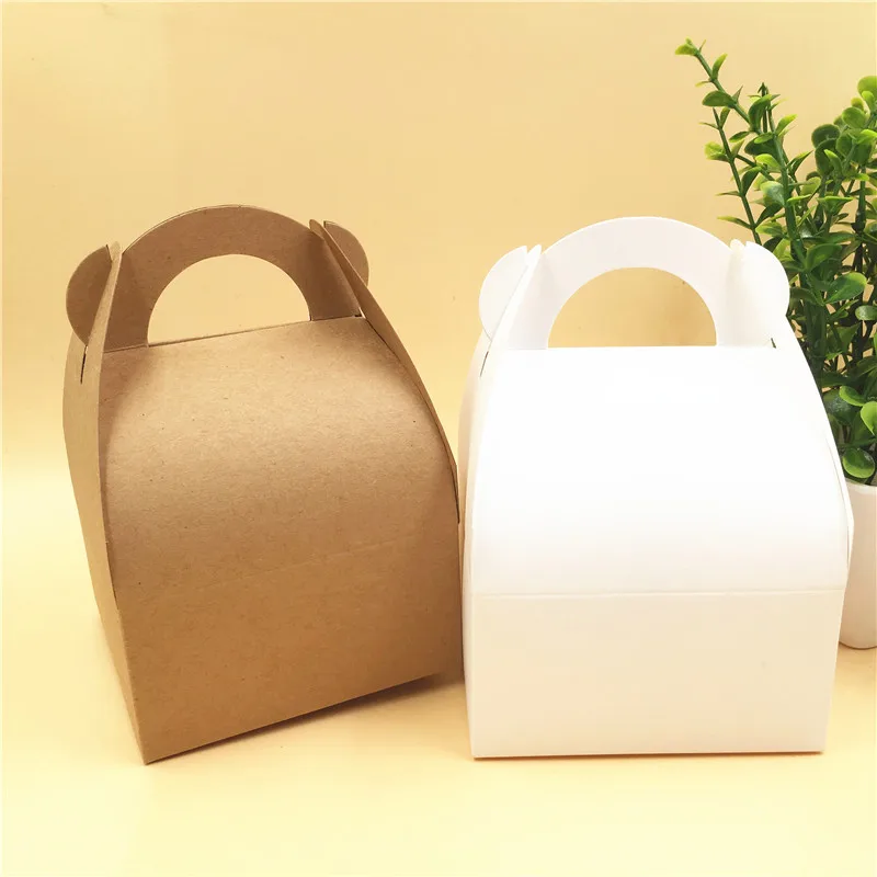 

12pcs White/Brown Paper Portable Box Packaging for Coffee/Cookie/Candy/Tea Gift Poch Box Blank Kraft Paper Bags