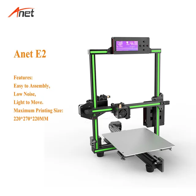 Best Price Anet E2 3d Metal Printer Elegant Green Frame DIY 3D Printer Kit 2004 LCD Screen Single Extruder Light to Move Impressora 3d Best Price Anet E2 3d Metal Printer Elegant Green Frame DIY 3D Printer Kit 2004 LCD Screen Single Extruder Light to Move Impressora 3d