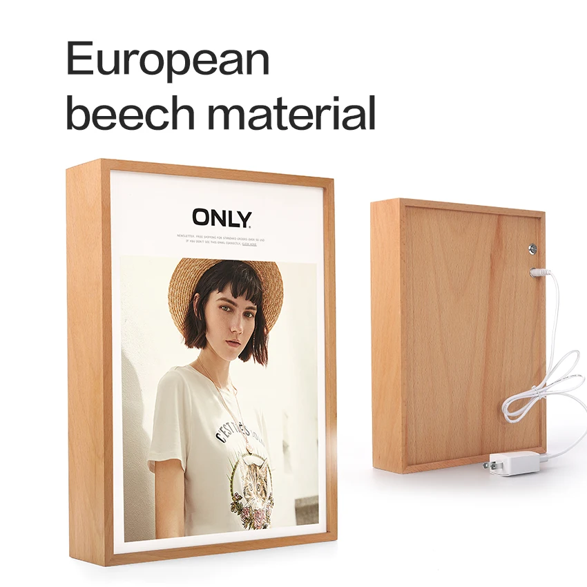 

Luminous LED Light Box 5v 2A for Display Advertising in Stores with Acrylic Board Beech Material Light Box