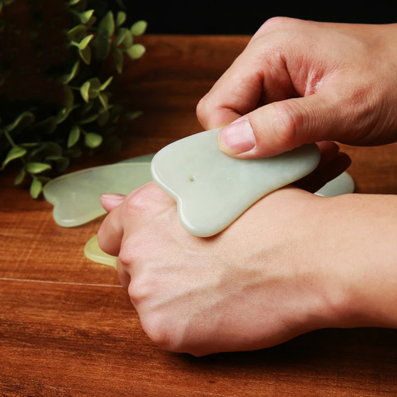 

Natural Stone Jade Guasha Board Massage Tool SPA Acupuncture Scraper Stone Facial Anti-wrinkle Treatment Body Health Care Tool